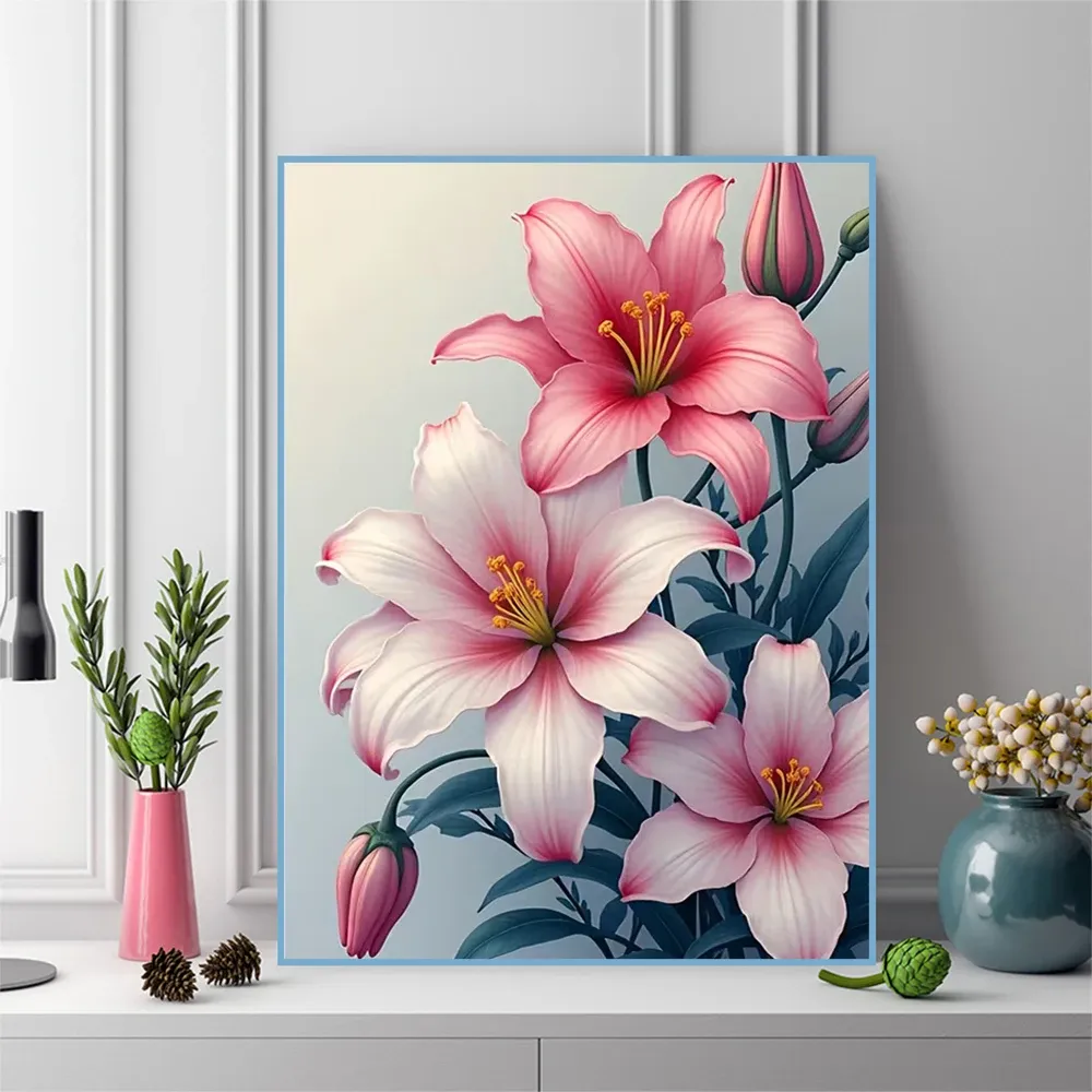 Diamantmalerei Blumenbild Lilie 20x30cm bis 50x70cm