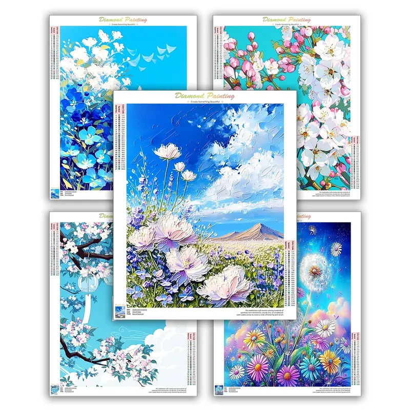 Diamantmalerei Blumenmuster 20x50cm bis 40x50cm
