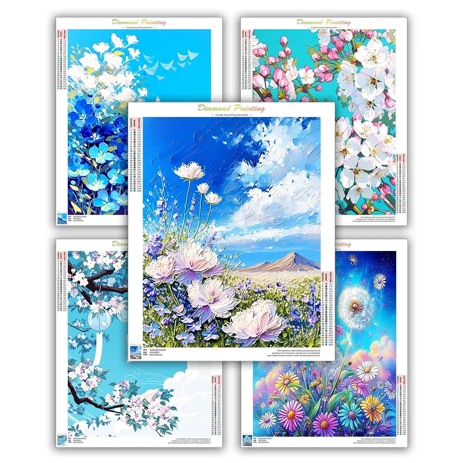 Diamantmalerei Blumenmuster 20x50cm bis 40x50cm