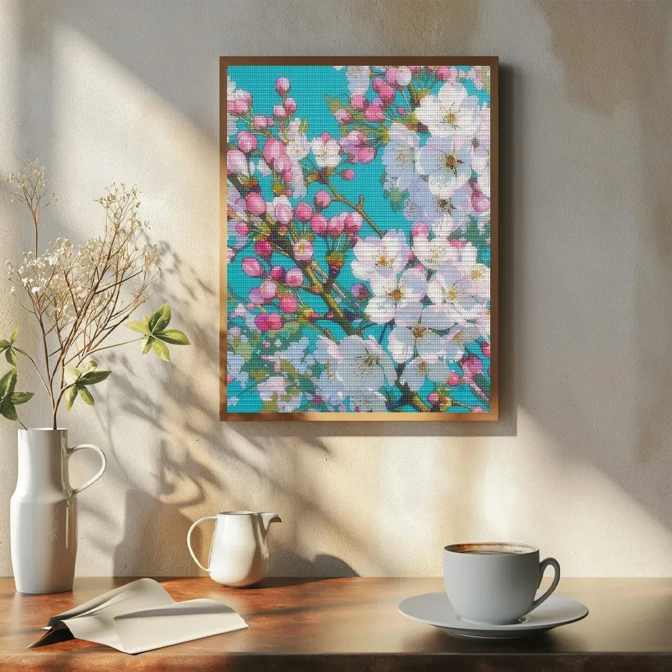 Diamantmalerei Blumenmuster 20x50cm bis 40x50cm
