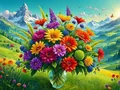 Diamantmalerei Blumenvase Pfingstrose 30x40cm bis 45x60cm – Farbe 120 Colors-BQ BY-1