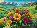 Diamantmalerei Blumenvase Pfingstrose 30x40cm bis 45x60cm – Farbe 120 Colors-BQ BY-3