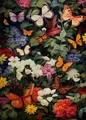 Diamantmalerei Boho Blumen Motten Schmetterlinge Botanik – Farbe hellgelb (12)