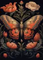 Diamantmalerei Boho Blumen Motten Schmetterlinge Botanik – Farbe Orange (14)