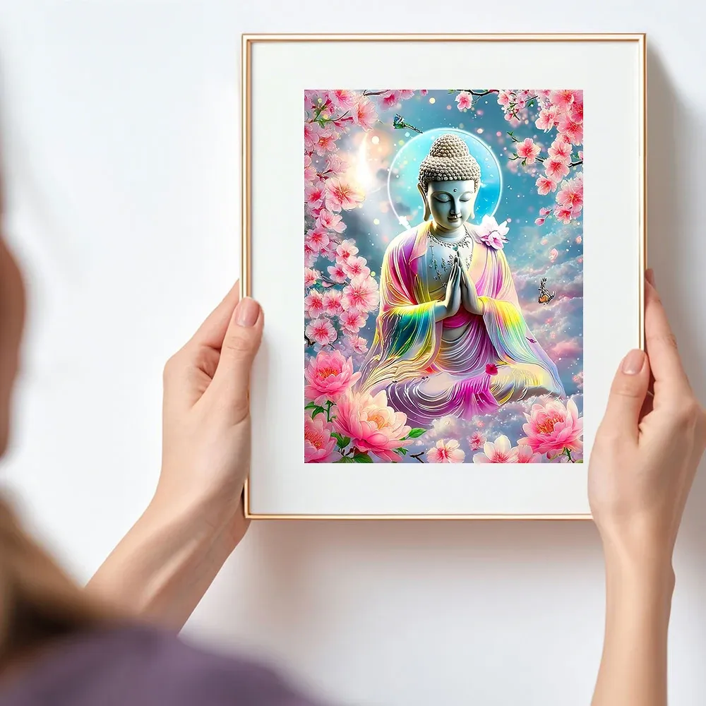 Diamantmalerei Buddha Blume 20 bis 70 cm
