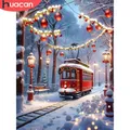 Diamantmalerei Bus Winterlandschaft Schnee 20 bis 70 cm – 1