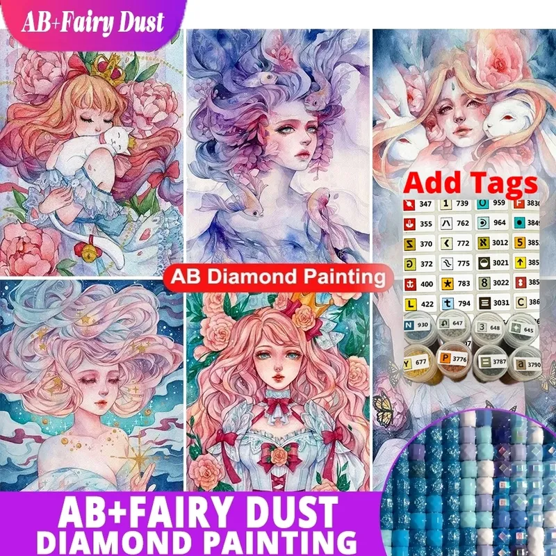 Diamantmalerei Cartoon Girl AB Mosaik Stickerei Set Kinder Geschenk