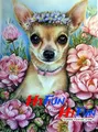 Diamantmalerei Chihuahua Hund Mosaik für Wohnkultur – Color Rot