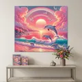 Diamantmalerei Delfin Himmel 20 bis 50 cm rund – 6