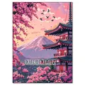 Diamantmalerei Digitale Landschaft Kirschblüten Turm mit Vollbohrern – Farbe FDX5603
