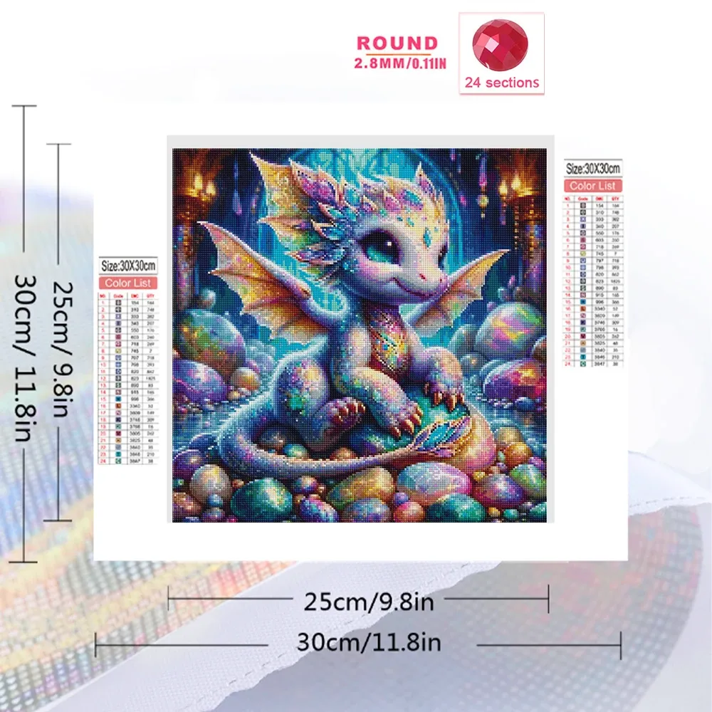 Diamantmalerei Drache Tier 20x20 bis 50x50cm