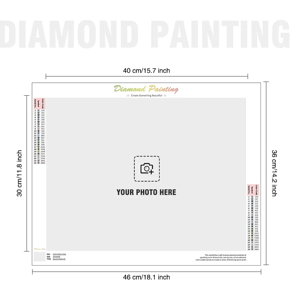 Diamantmalerei eigenes Foto quadratisch oder rund 20 bis 40 cm