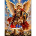Diamantmalerei Erzengel Michael 25 bis 65 cm – Color Blau