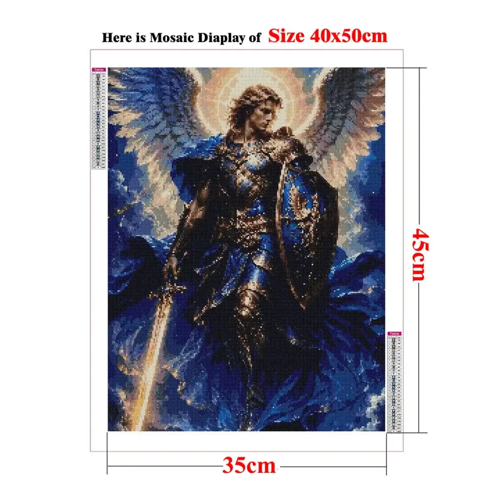 Diamantmalerei Erzengel Michael 25 bis 65 cm