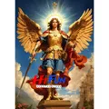 Diamantmalerei Erzengel Michael 25 bis 65 cm – Color Grün