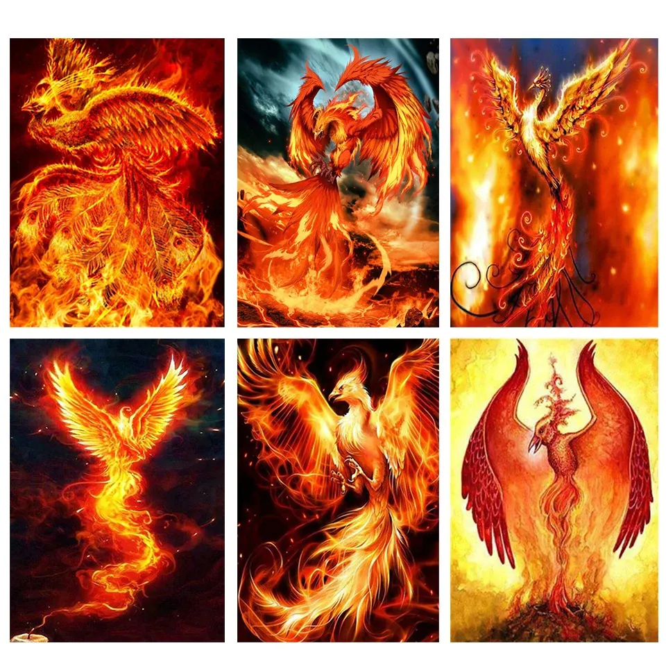 Diamantmalerei Feuer Phoenix Tier Mosaik für Wohnkultur
