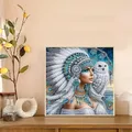 Diamantmalerei Frau Eule 30x30cm – 2