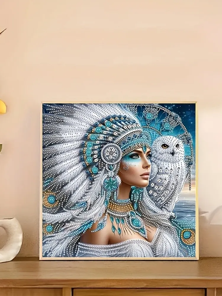 Diamantmalerei Frau Eule 30x30cm