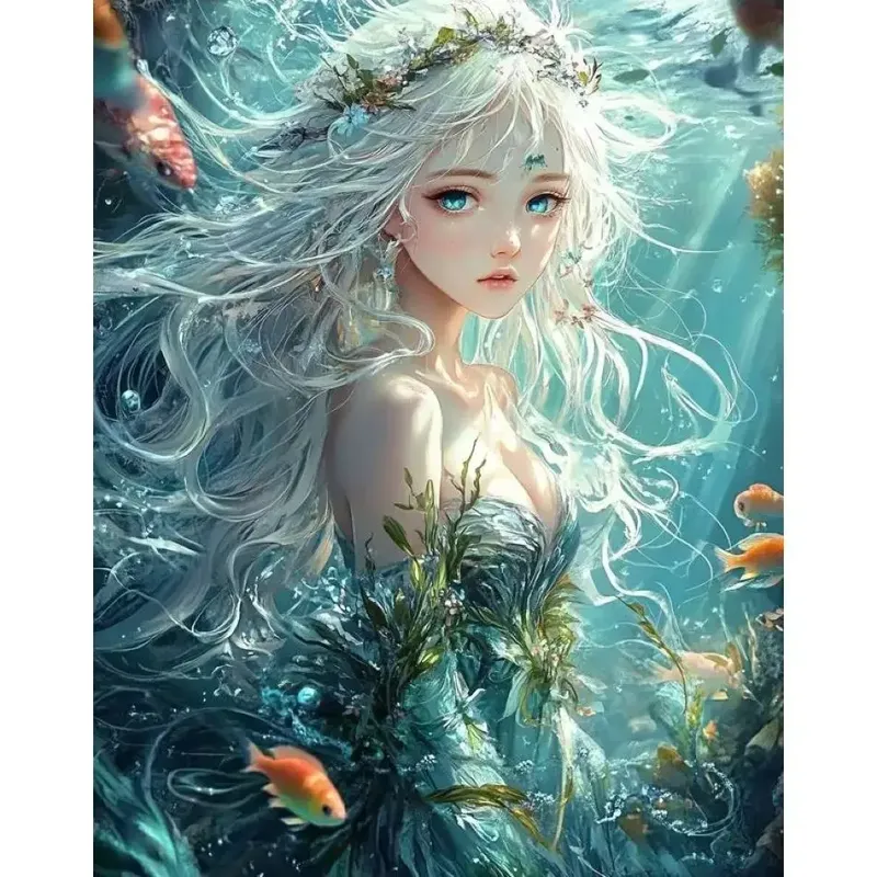 Diamantmalerei Frau Haar Landschaft 20 bis 70 cm