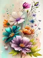 Diamantmalerei Gänseblümchen Blumen 20x30 bis 50x70cm – Farbe 5734