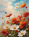 Diamantmalerei Gänseblümchen Blumen 20x30 bis 50x70cm – Farbe 5743