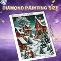 Diamantmalerei Haus Winterlandschaft 20 bis 70 cm rund oder eckig – 2