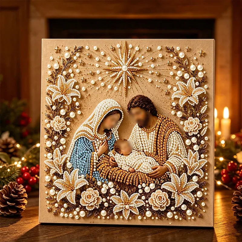 Diamantmalerei Heilige Familie Engel 25 cm