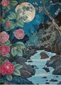 Diamantmalerei Hexe Katze Kürbis Mond 20 bis 70 cm – Farbe B11