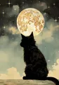 Diamantmalerei Hexe Katze Kürbis Mond 20 bis 70 cm – Farbe B16