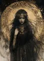 Diamantmalerei Hexe Tarot Mond Göttin Kreuzstich Mosaik Kits – Farbe HKQTA1090-8