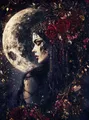 Diamantmalerei Hexe Tarot Mond Göttin Kreuzstich Mosaik Kits – Farbe HKQTA1090-4