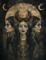 Diamantmalerei Hexe Tarot Mond Göttin Kreuzstich Mosaik Kits – Farbe HKQTA1090-3