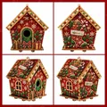 Diamantmalerei Holzhaus 20 bis 60 cm mit Perlen – Farbe Christmas Socks