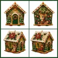 Diamantmalerei Holzhaus 20 bis 60 cm mit Perlen – Farbe Reindeer
