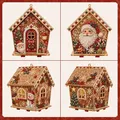 Diamantmalerei Holzhaus 20 bis 60 cm mit Perlen – Farbe Santa Claus