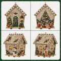 Diamantmalerei Holzhaus 20 bis 60 cm mit Perlen – Farbe Snow Tree