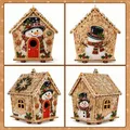 Diamantmalerei Holzhaus 20 bis 60 cm mit Perlen – Farbe Snowman