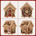 Diamantmalerei Holzhaus 20 bis 60 cm mit Perlen – Farbe Wreath