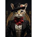 Diamantmalerei Hut Katze Waschbär 20x25 bis 35x45 cm – Farbe MX1718