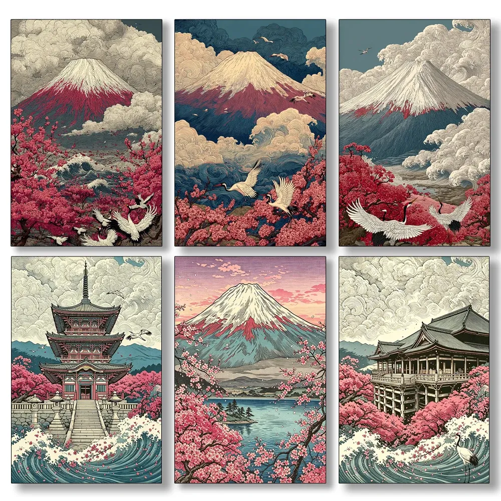 Diamantmalerei Japan Landschaft 20x30 bis 40x50cm