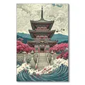Diamantmalerei Japan Landschaft 20x30 bis 40x50cm – Farbe Grün (XI-4085)