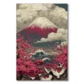 Diamantmalerei Japan Landschaft 20x30 bis 40x50cm – Farbe Orange (XI-4088)