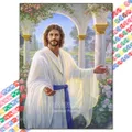 Diamantmalerei Jesus Kreuz 20 bis 70 cm rund oder eckig – Farbe armeegrün (23)