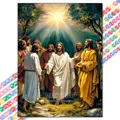 Diamantmalerei Jesus Kreuz 20 bis 70 cm rund oder eckig – Farbe Grün (07)