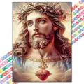 Diamantmalerei Jesus Kreuz 20 bis 70 cm rund oder eckig – Farbe hellgelb (12)
