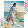 Diamantmalerei Jesus Kreuz 20 bis 70 cm rund oder eckig – Farbe Rosa (20)