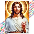 Diamantmalerei Jesus Kreuz 20 bis 70 cm rund oder eckig – Farbe Schokolade (21)