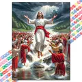 Diamantmalerei Jesus Kreuz 20 bis 70 cm rund oder eckig – Farbe schwarz (10)