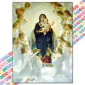 Diamantmalerei Jesus Kreuz 20 bis 70 cm rund oder eckig – Farbe VIOLET/紫罗兰 (13)