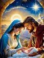 Diamantmalerei Jesus Maria 20 bis 70 cm – Farbe Hellgrau (A6)